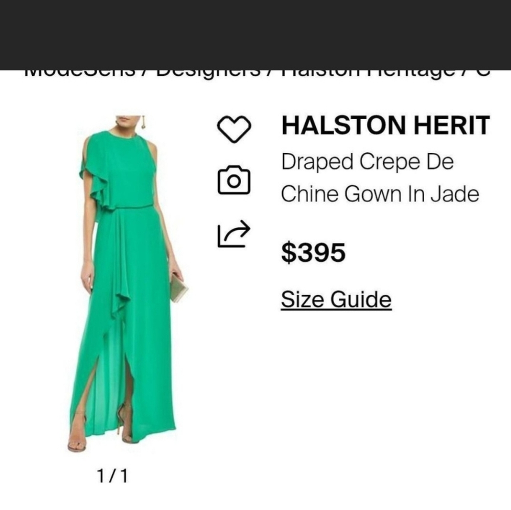 Halston Heritage One Shoulder Green Dress